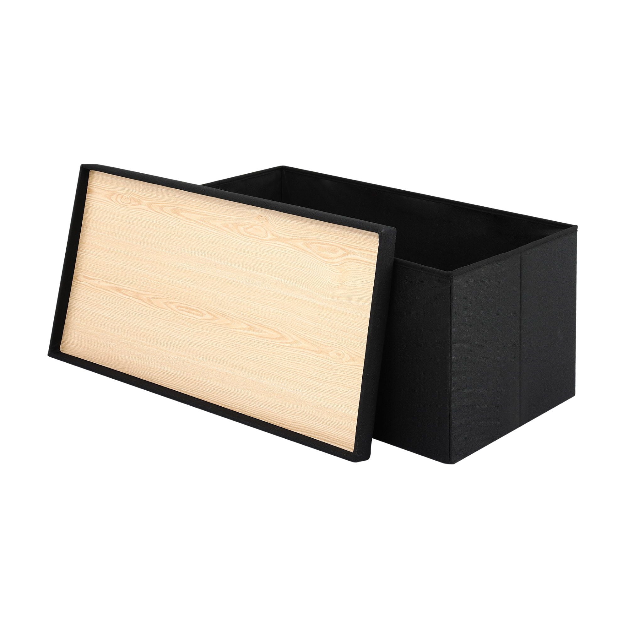 Artiss Storage Ottoman Bench Folding Blanket Box Toy Organiser Foot Stool Black