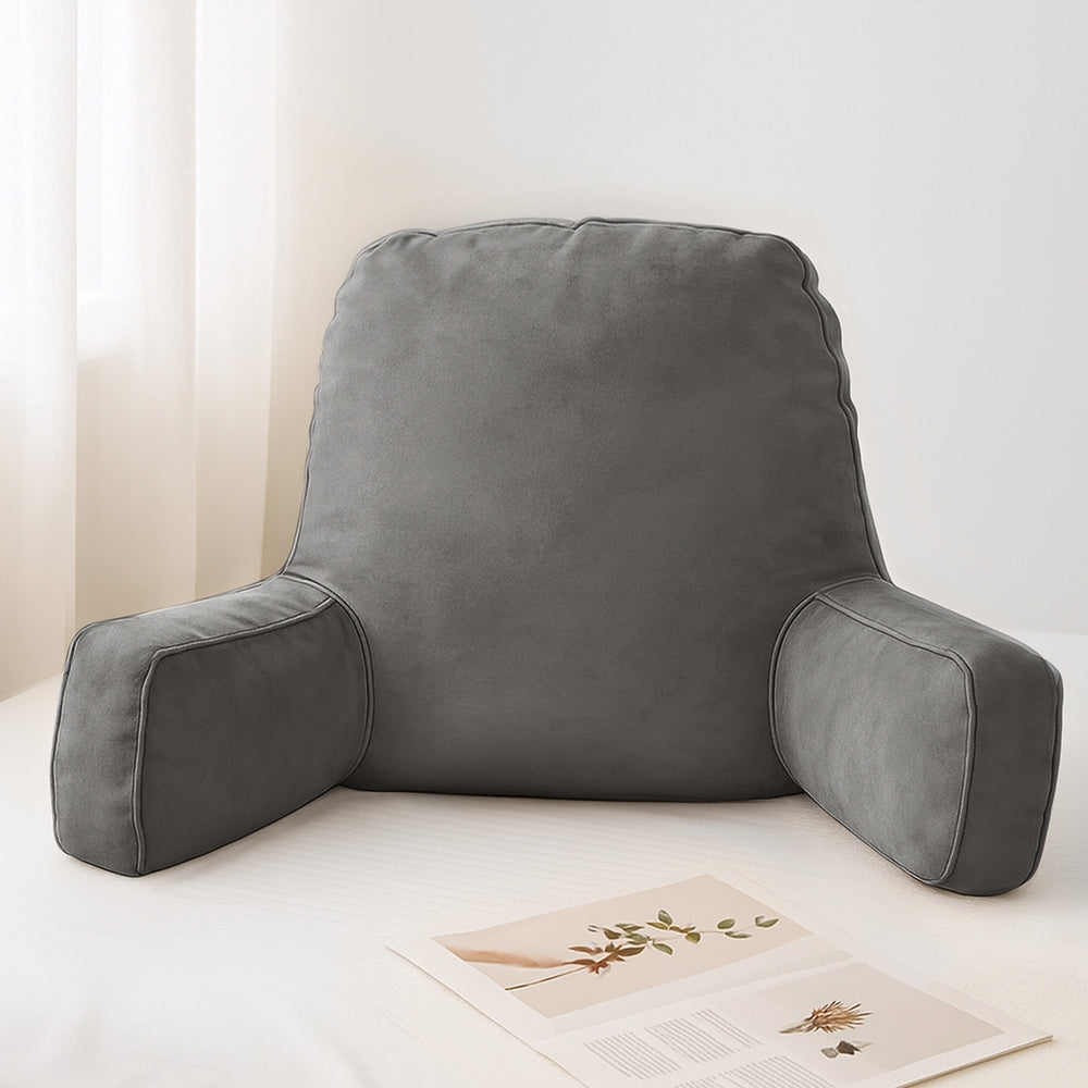 Giselle Reading Pillow Back Rest Lumbar Support Cushion Grey