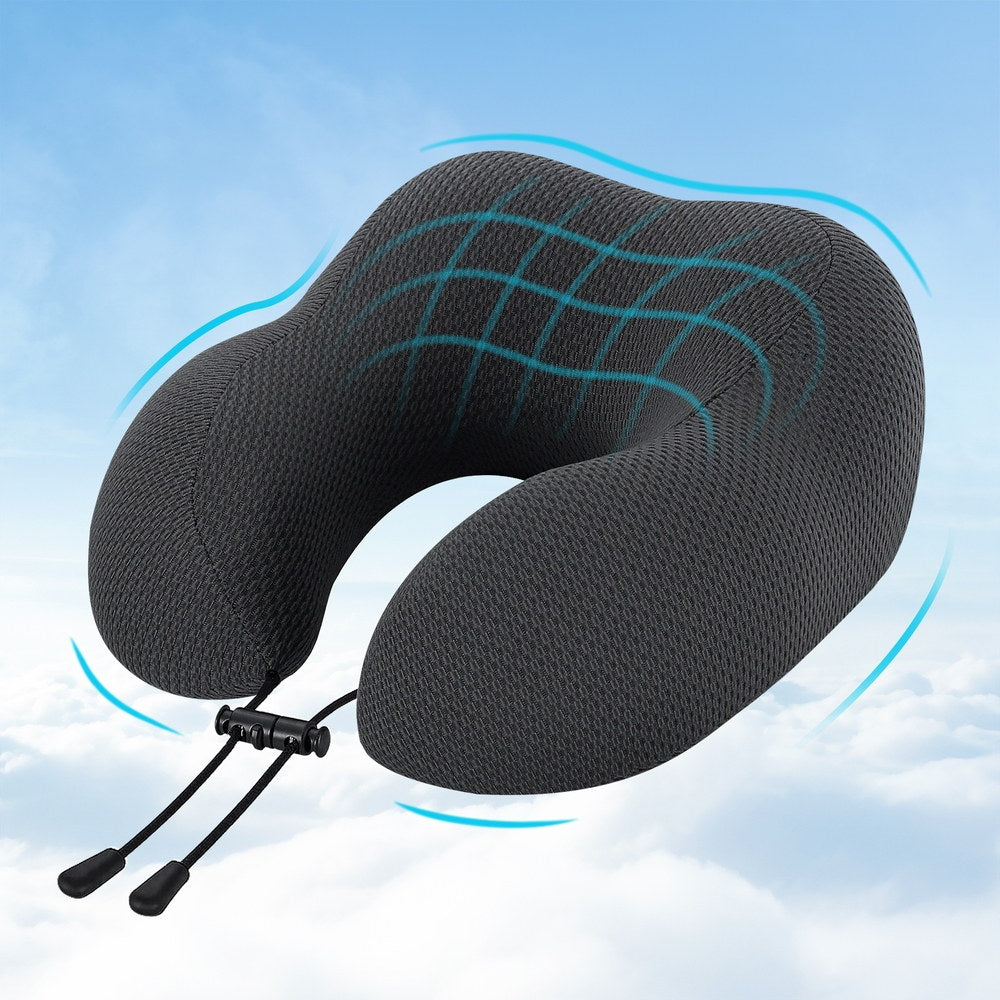 Giselle Bedding Travel Neck Pillow U-Shape Support Memory Foam Plane Car Cushion
