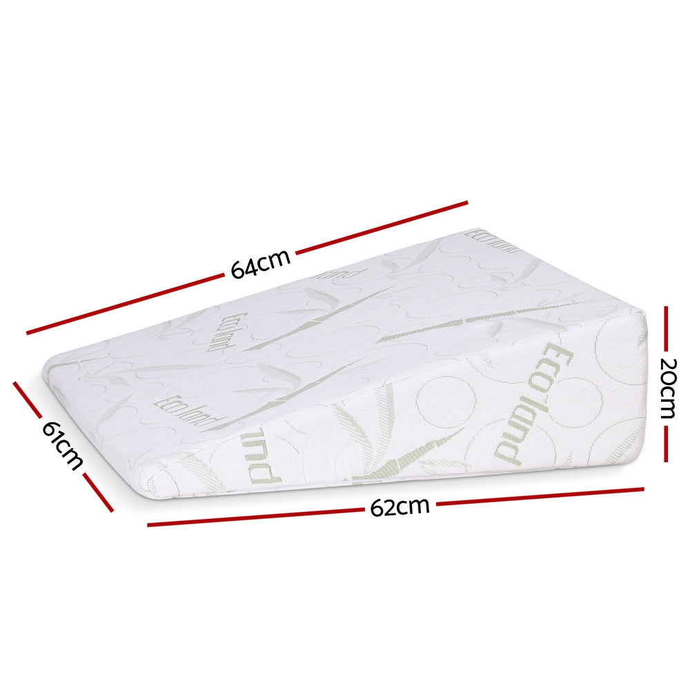 Giselle Bedding Wedge Pillow Gel Memory Foam Ergonomic Support Bamboo Cover
