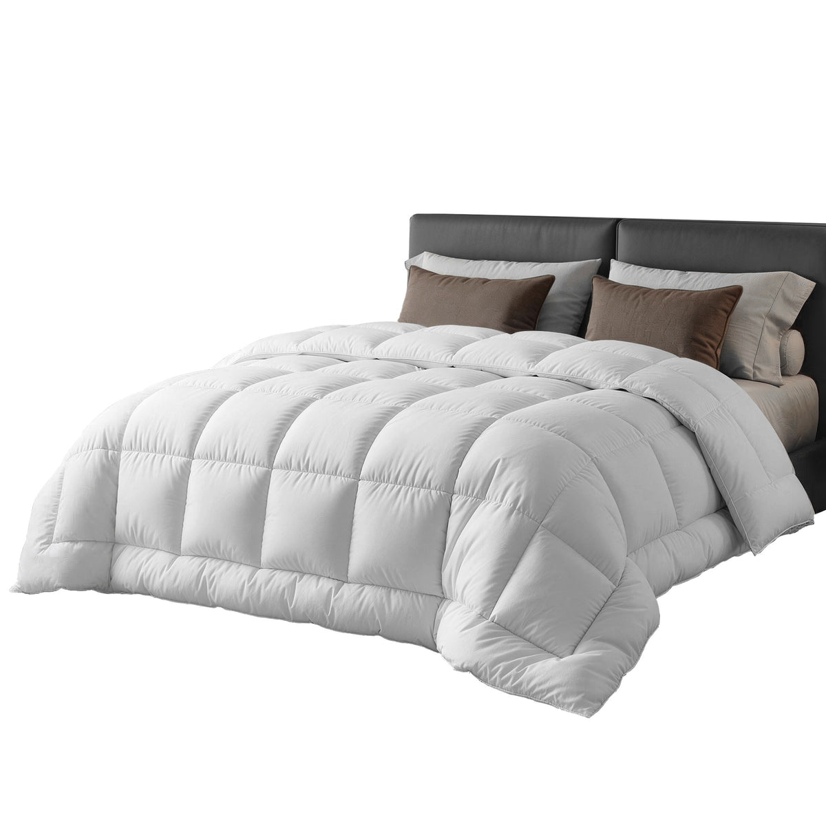 Giselle Bedding Wool Quilt 800GSM Extra Thick Super King Winter Doona Baffle Box Construction 100% Wool Filling