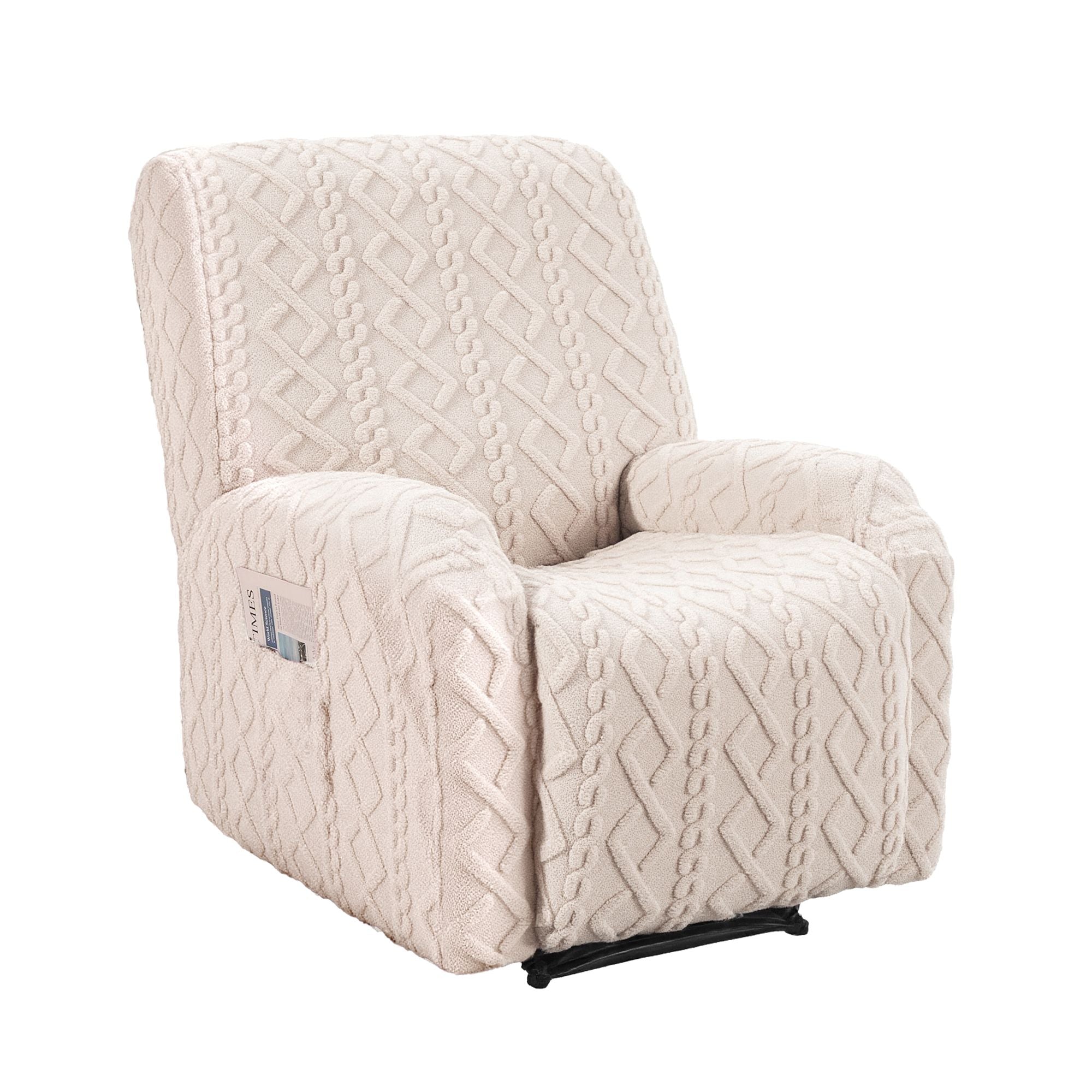 Artiss Recliner Chair Covers with Storage Side Pockets Beige