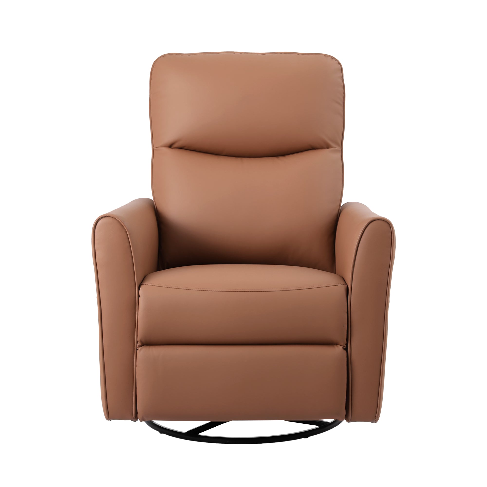 Artiss Swivel Recliner Chair PU Leather Rocking Reclining Sofa with Charging Ports LED Brown