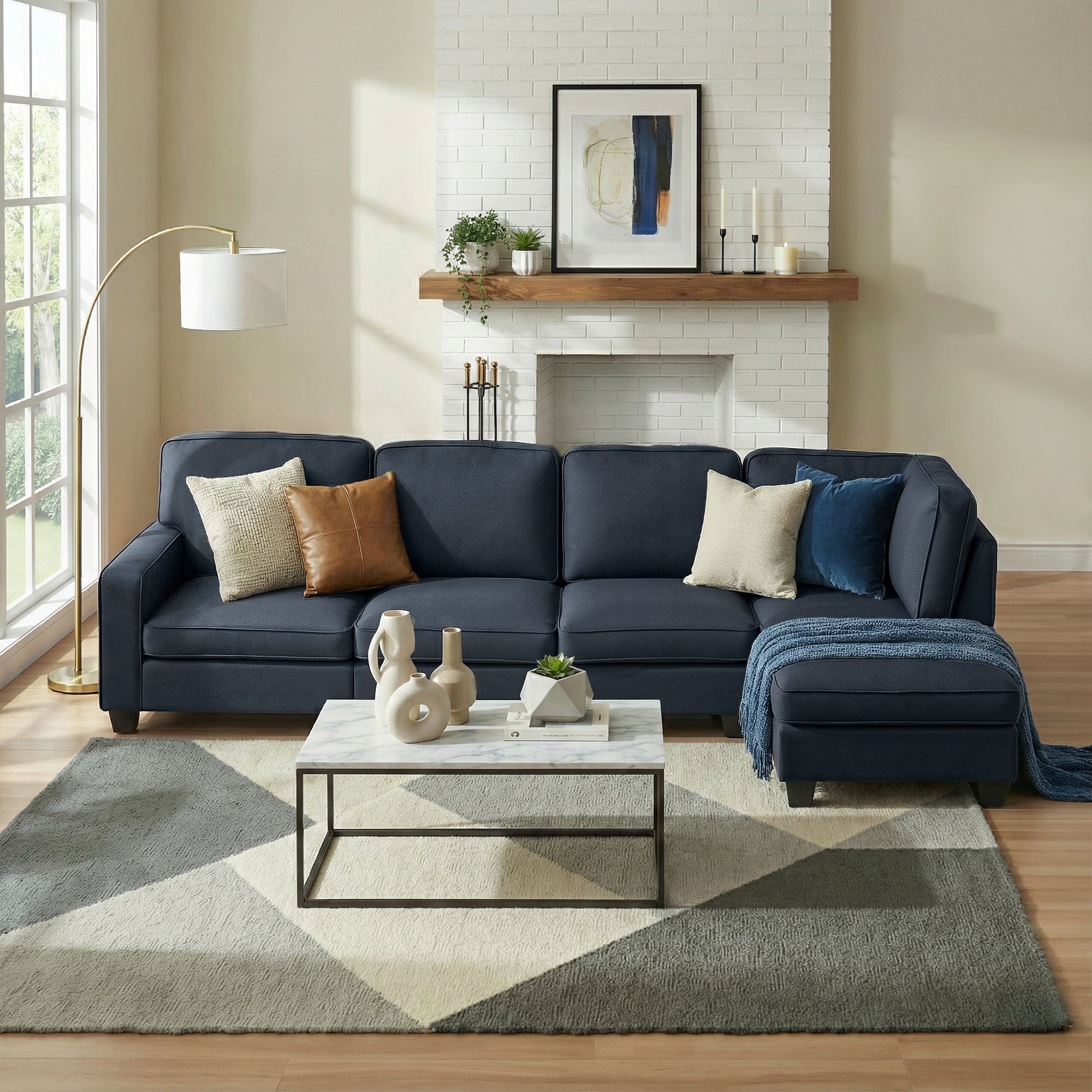 Artiss Modular Sofa Chaise Set 5-seater Dark Grey
