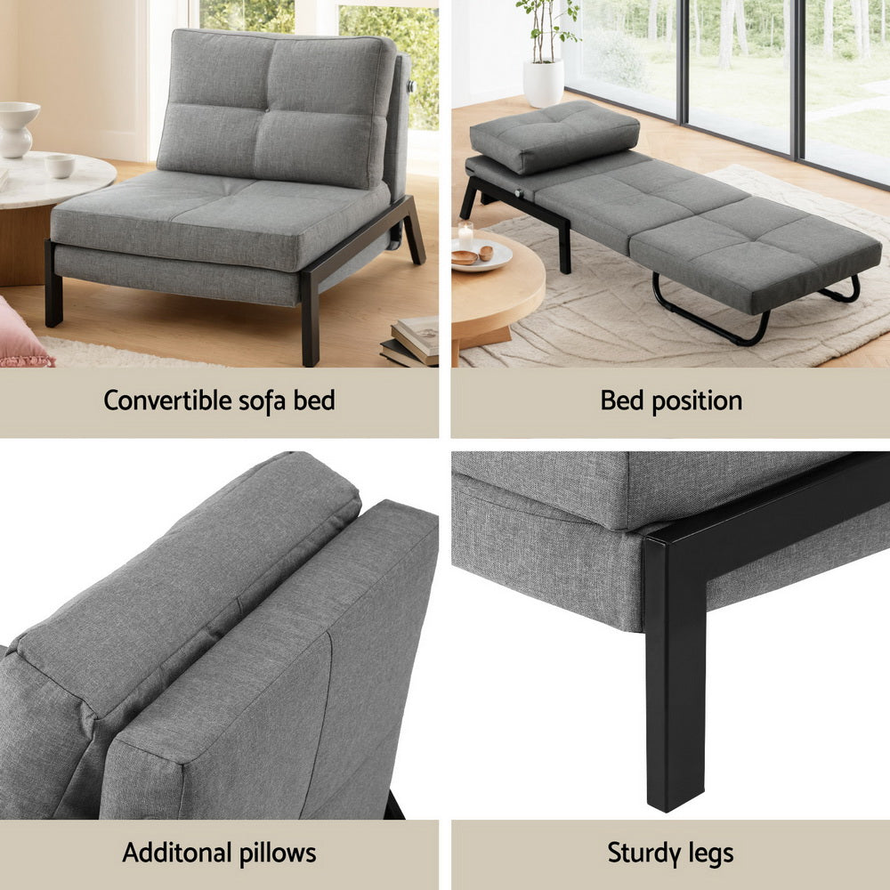 Artiss Sofa Bed Folding Convertible Couch Recliner Lounge Chair