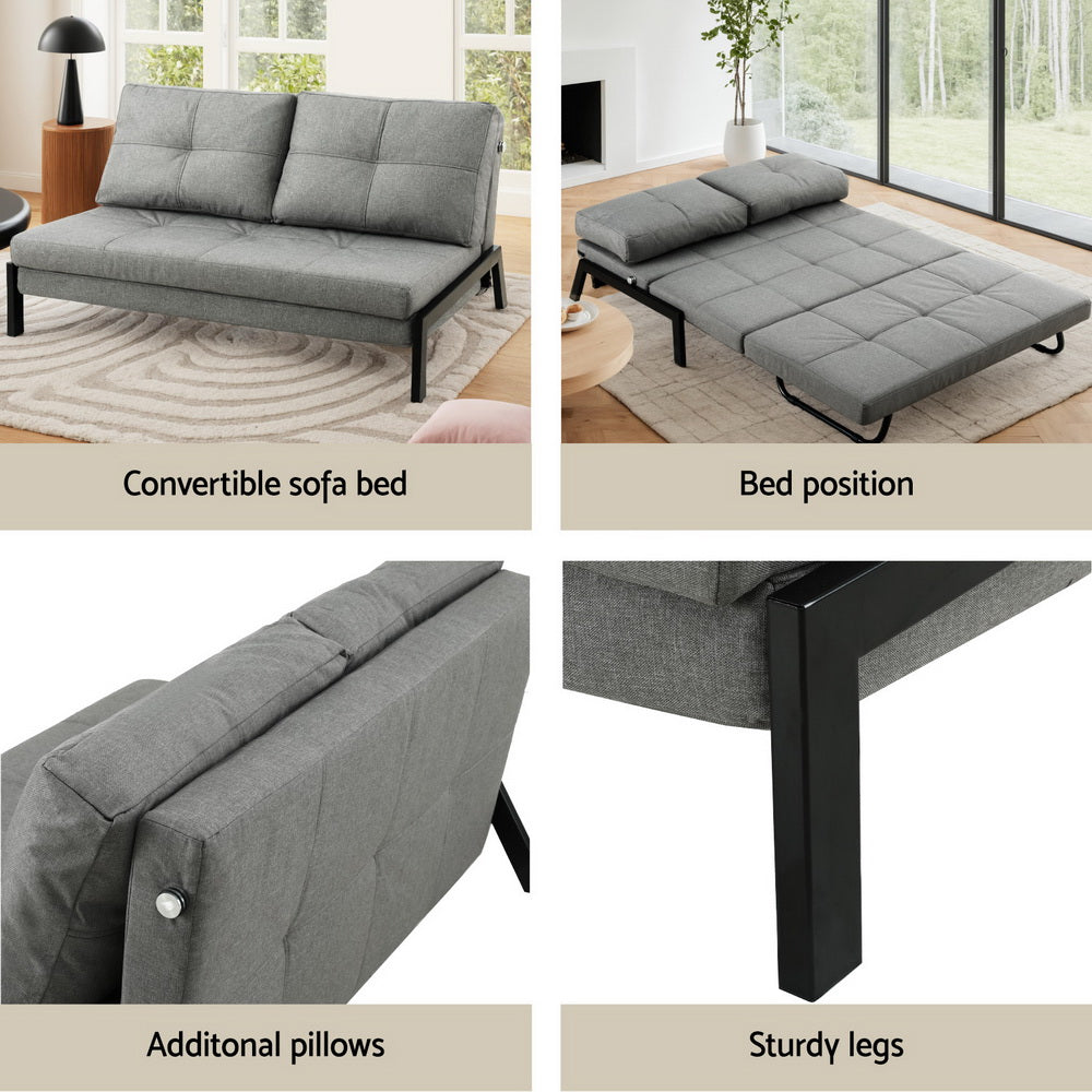 Artiss Sofa Bed 2 Seater Folding Convertible Couch Recliner Lounge Chair