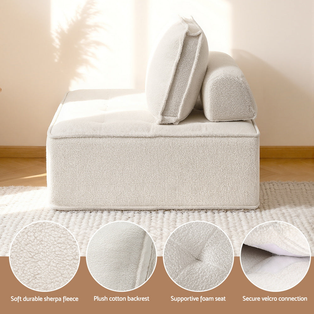 Artiss 3 Floor Sofa Lounge Chair with Pillow