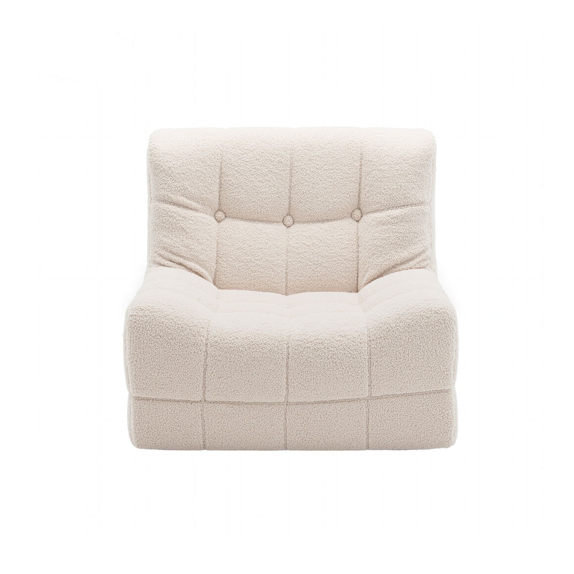 Artiss Single Small Boneless Couches for Living Room White Fabric