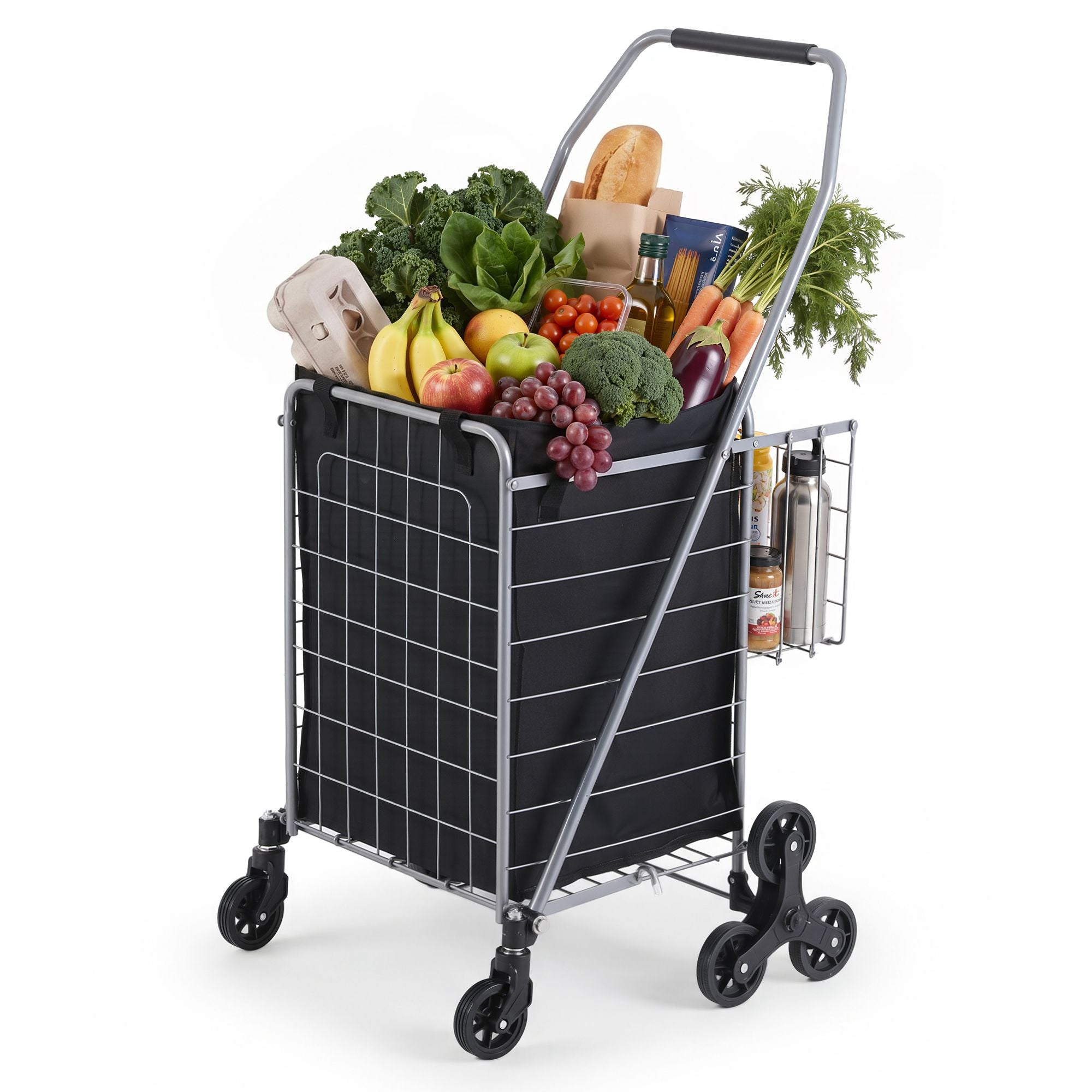 Emajin Shopping Trolley Cart Folding Aluminium Utility Cart Silver