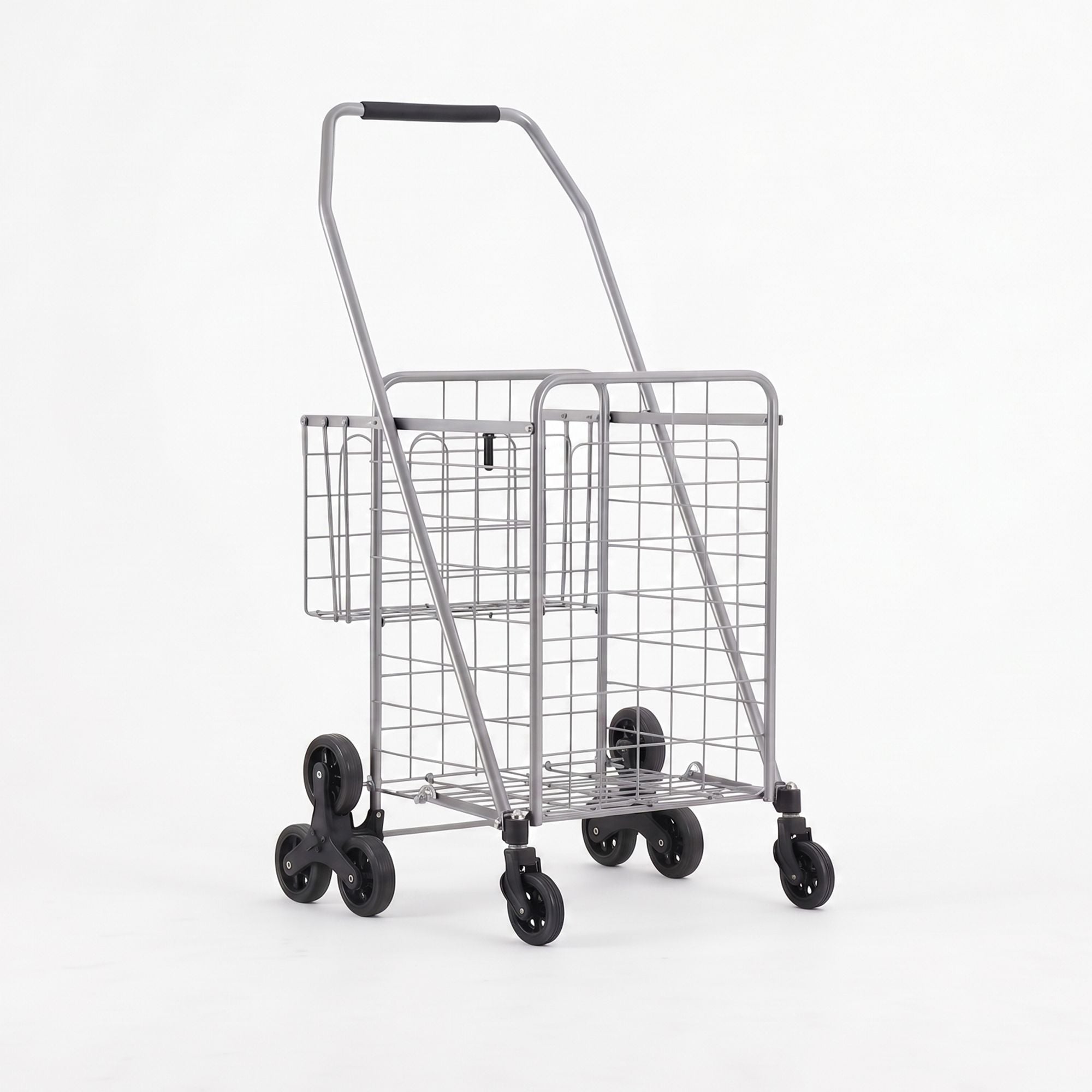 Emajin Shopping Trolley Cart Folding Aluminium Utility Cart Silver