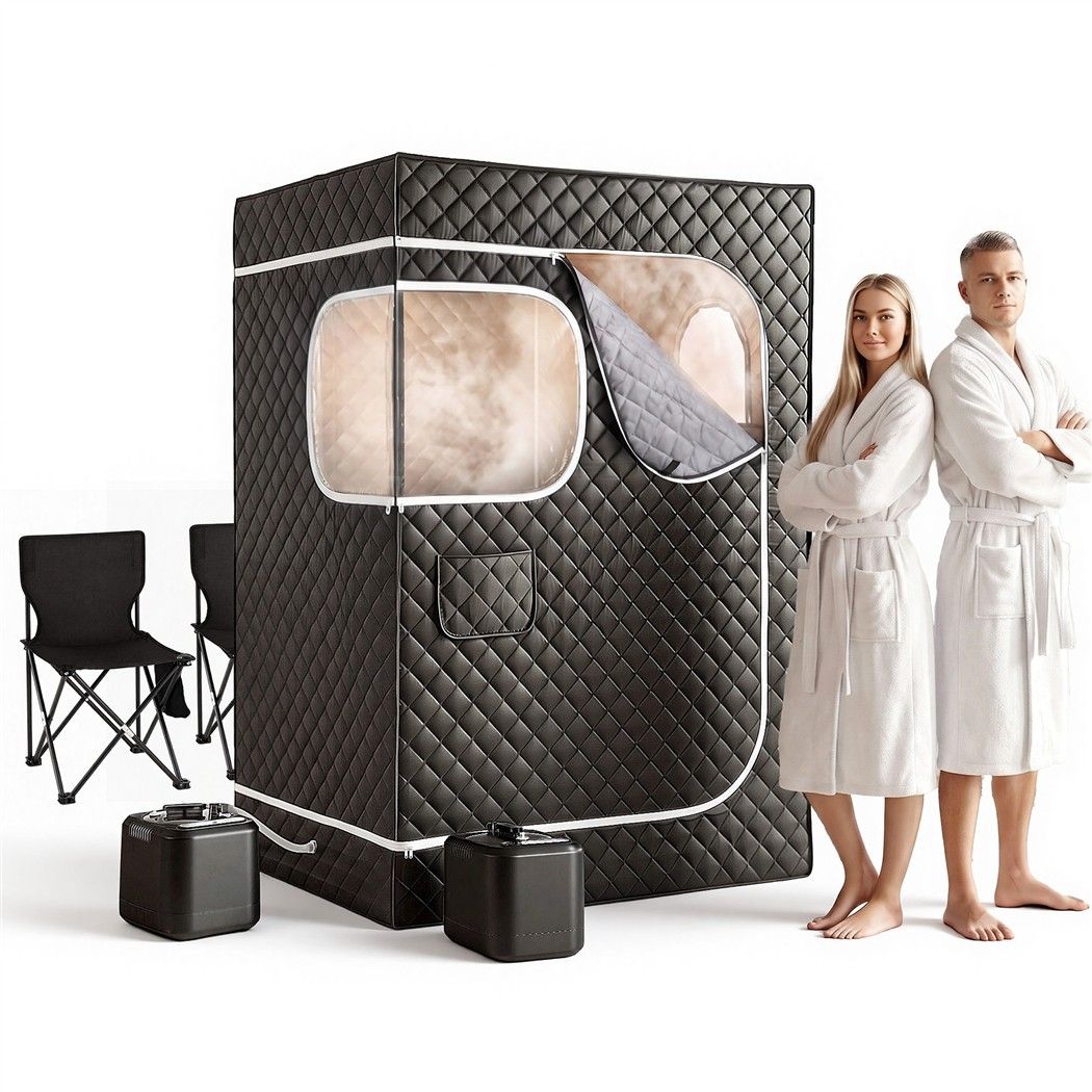 Devanti Portable Steam Sauna Tent 2 Person 1000W 3L Steamer