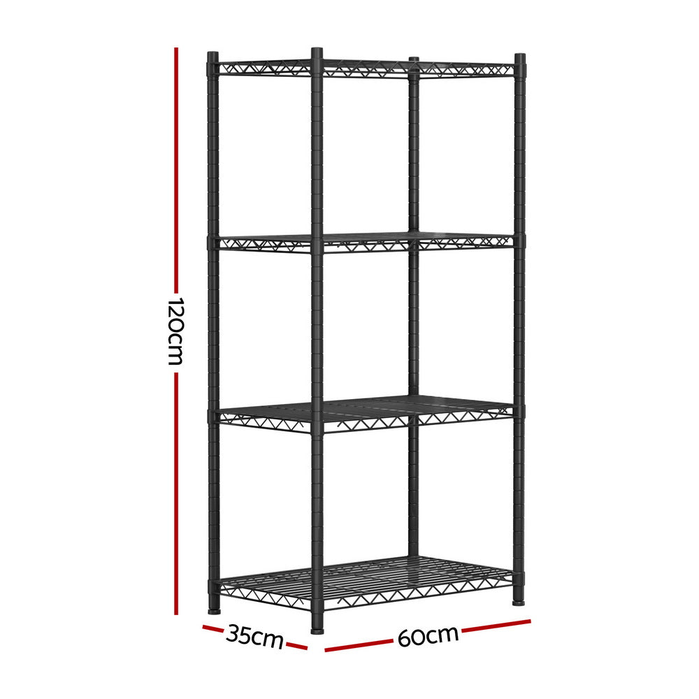 Artiss 4-Tier Shelving Unit Adjustable Garage Storage Shelves Kitchen Rack Steel