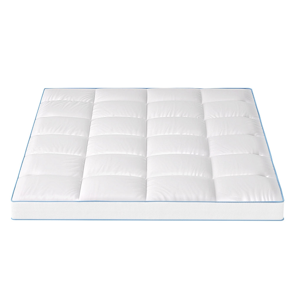 Giselle Bedding 1500GSM Bamboo Pillowtop Mattress Topper 10cm Thick Pad for Back Pain Relief, High Loft Cooling Underlay for Dorm & Guest Bed, 45cm Deep Pocket Double