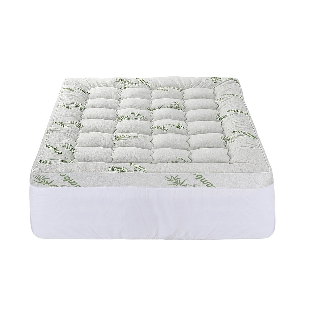 Giselle Bedding 1500GSM Pillowtop Mattress Topper Bamboo Mattress Pad for Back Pain Relief Washable 11cm Thick Bed Cover with 45cm Deep Pocket Double