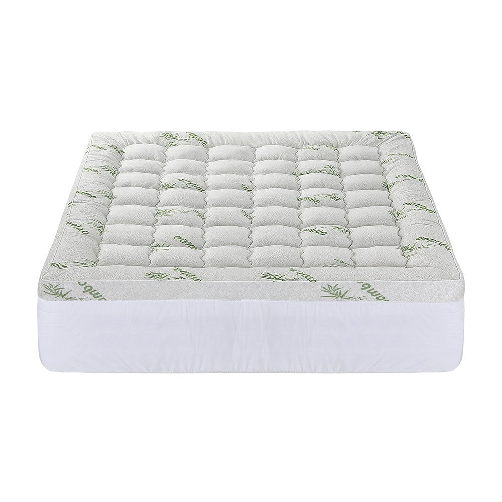 Giselle Bedding 1500GSM Pillowtop Mattress Topper Bamboo Mattress Pad for Back Pain Relief Washable 11cm Thick Bed Cover with 45cm Deep Pocket King