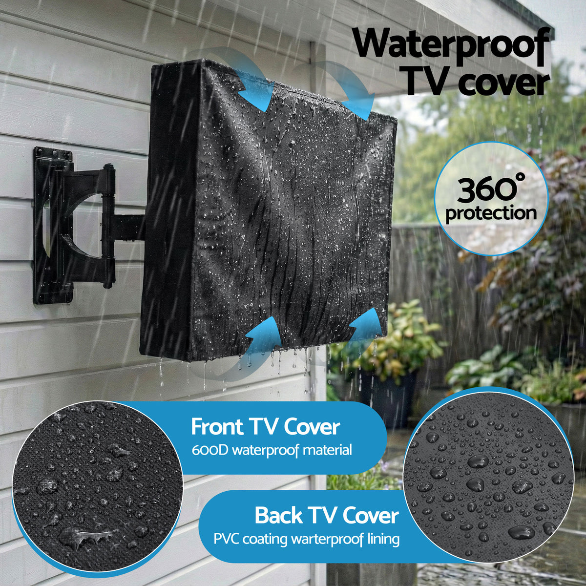 Artiss 40-43 Inch TV Cover Waterproof Outdoor Patio Flat Television Protector