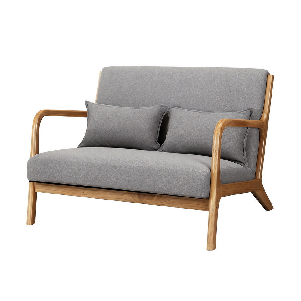 Artiss Armchair 2-seater Loveseat Fabric Grey