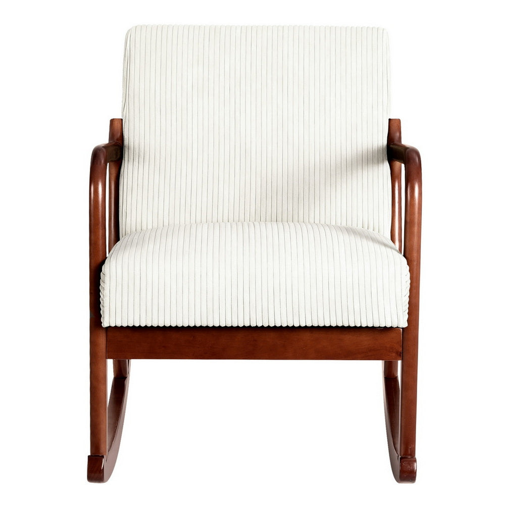 Artiss Rocking Armchair Lounge Chair Corduroy Beige
