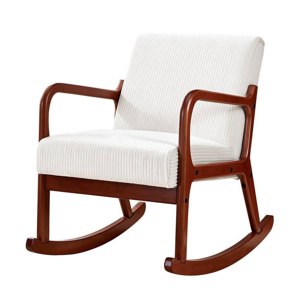 Artiss Rocking Armchair Lounge Chair Corduroy Beige