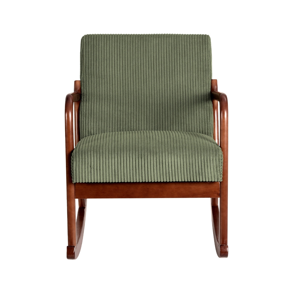 Artiss Rocking Armchair Lounge Chair Corduroy Green