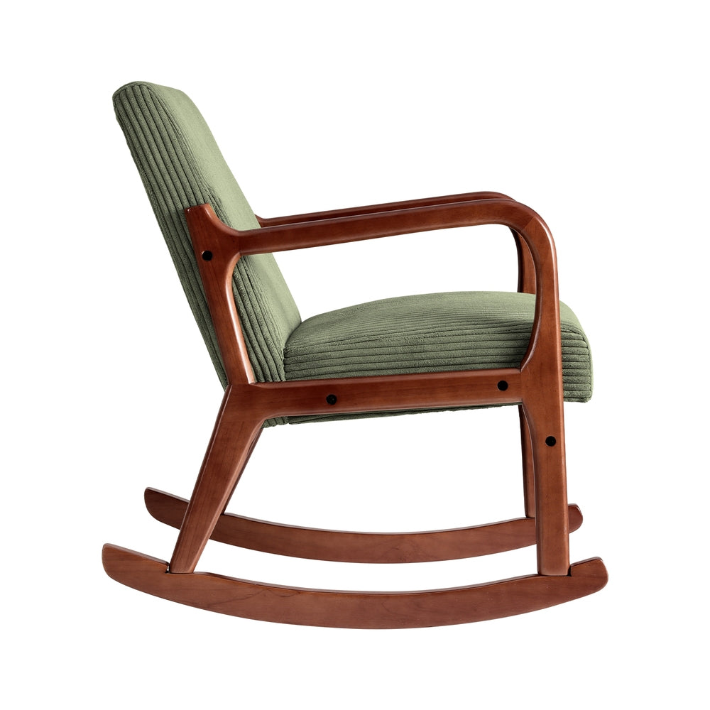 Artiss Rocking Armchair Lounge Chair Corduroy Green