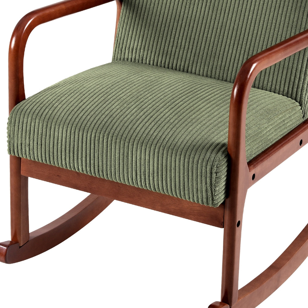 Artiss Rocking Armchair Lounge Chair Corduroy Green