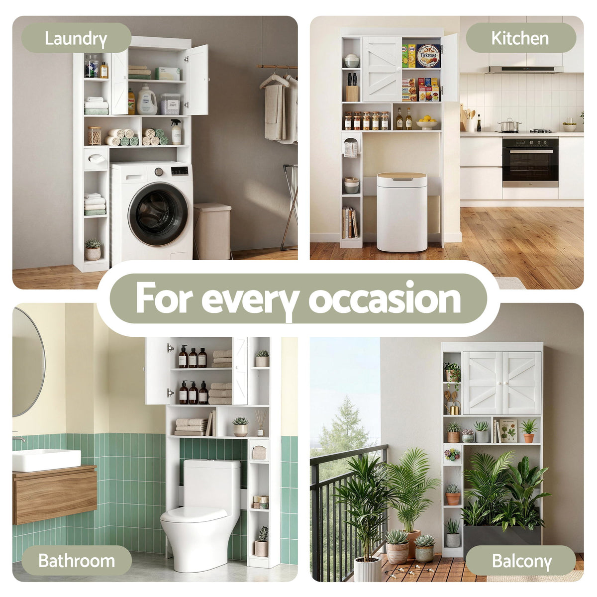 Artiss Bathroom Storage Cabinet Over The Toilet Organiser Laundry Shelf Holder