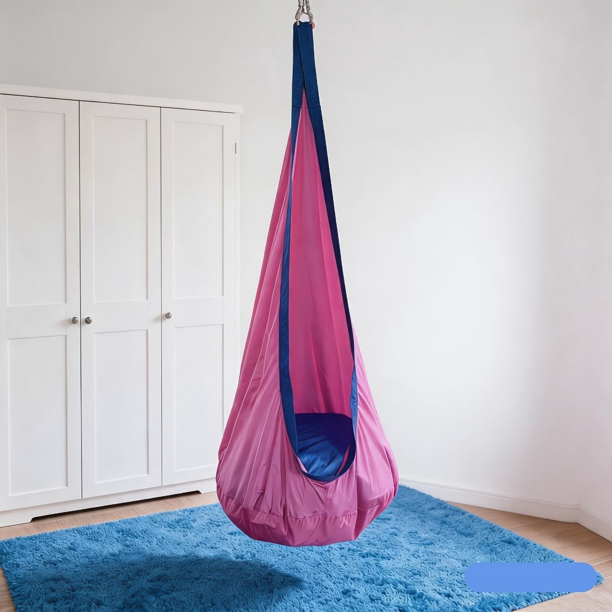 hanging hammock chair, indoor hammock chair, outdoor hammock chair, inflatable pillow, pocket, relaxation, playtime, Christmas gift, Halloween gift, lounge chair - Green - Size 160-70cm