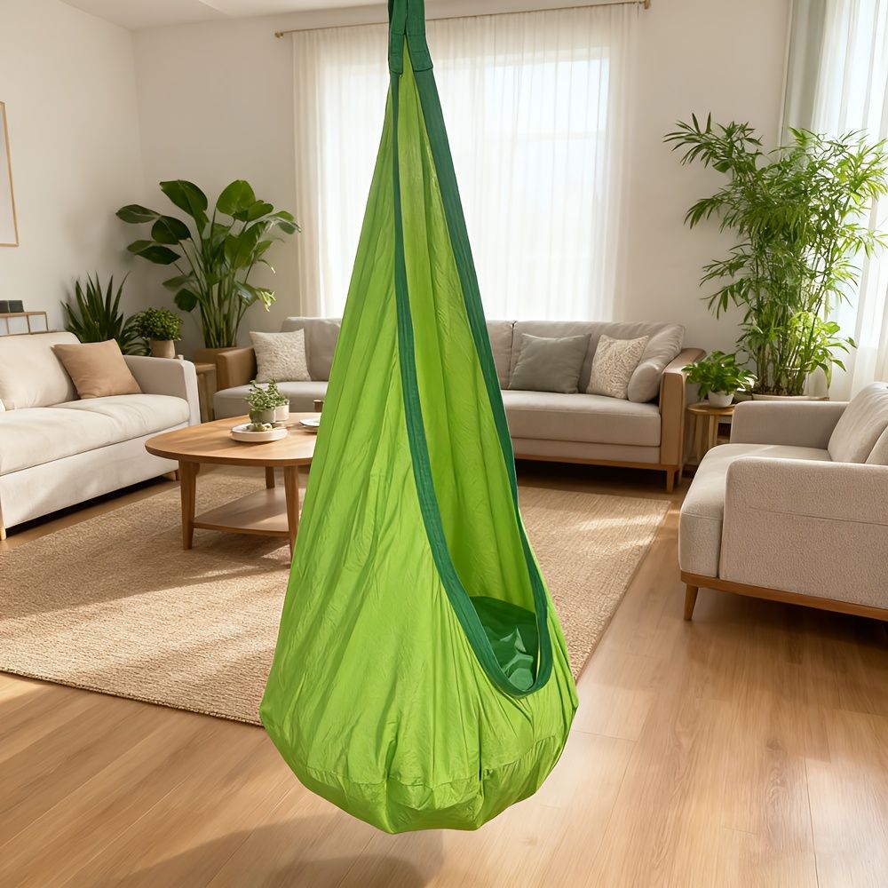 hanging hammock chair, indoor hammock chair, outdoor hammock chair, inflatable pillow, pocket, relaxation, playtime, Christmas gift, Halloween gift, lounge chair - Pink - Size 160-70cm