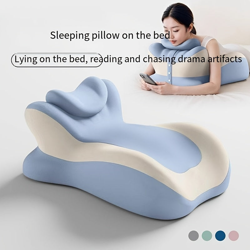 Bed Stomach-Sleep Pillow - Multi-functional Prone Position Pillow for Stomach Sleeping, Phone Use, Reading, Couples Fun Play, Intimacy Aid for Couples, Bed Hip Elevation Tool, Pā Pā Pillow（PINK）
