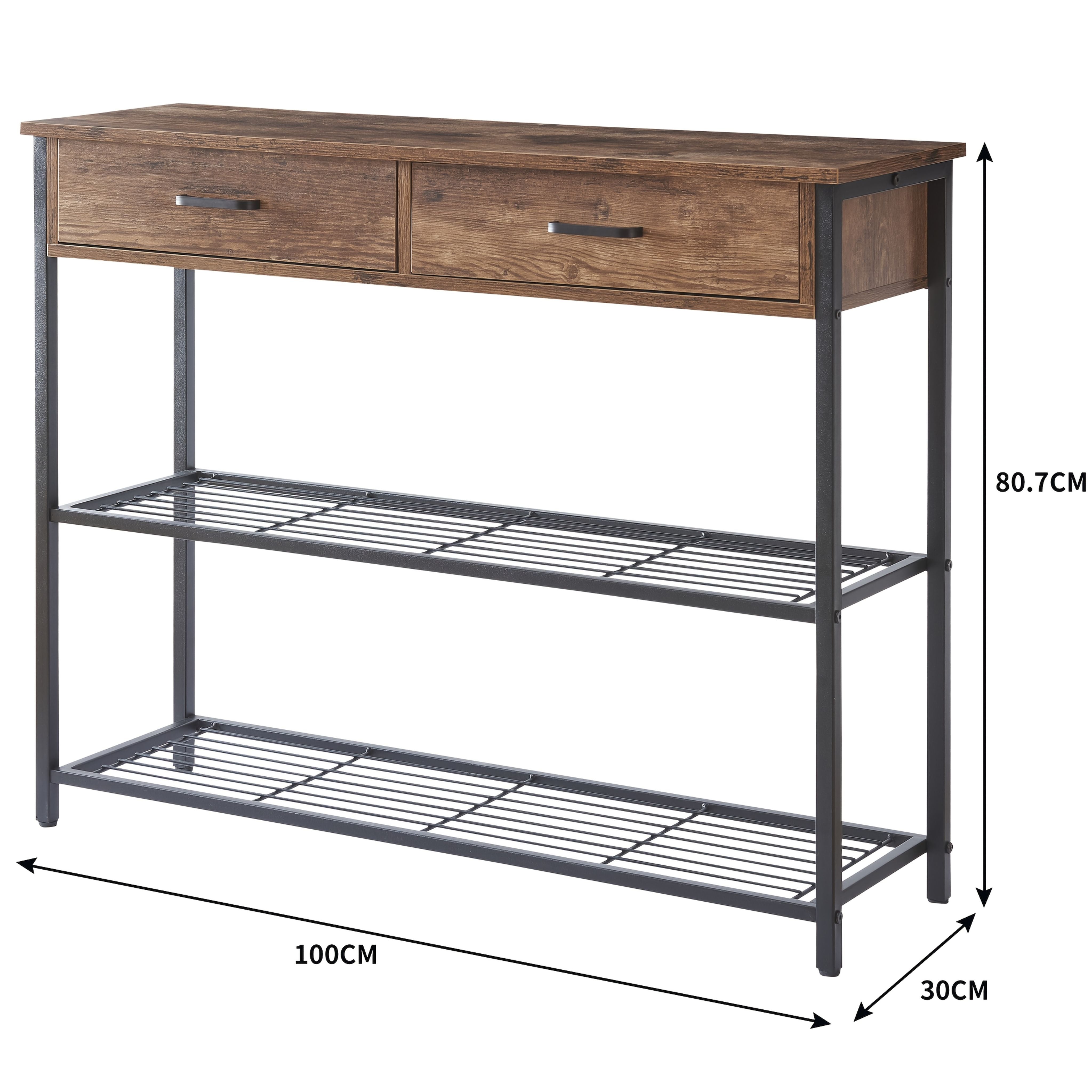 Entryway Table with 2 Drawers, Console Table with Storage Shelves, Sofa Table for Living Room, Entry Way Home Table for Couch, Hallway