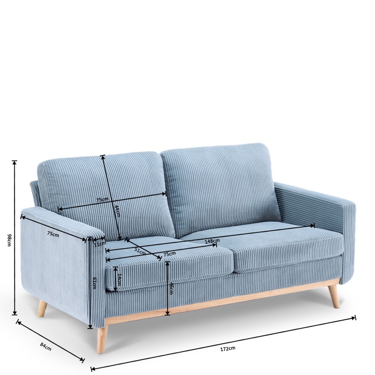 Comforro Willow 2 Seater Compressed Sofa