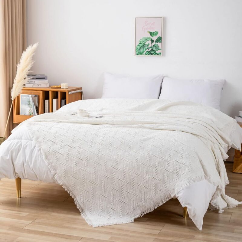 Multifunction Sofa Towel Bed Cover Large Size Sofa Cover 3 Seater 180X230Cm White