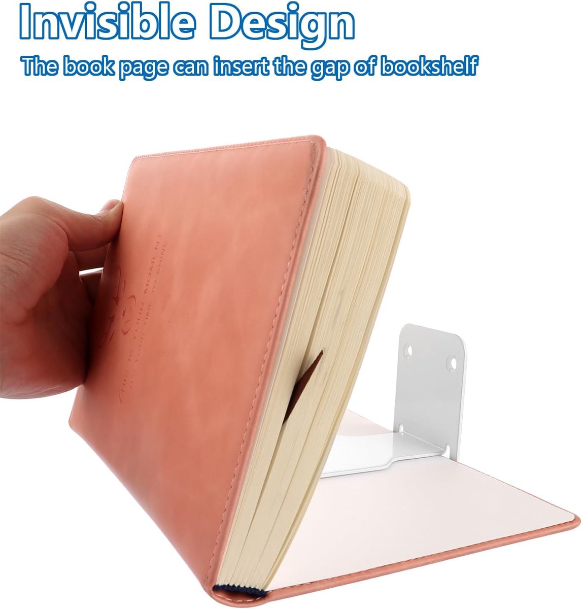 4-piece set - Invisible shelf - Wall shelf - Multifunctional metal shelves - Floating shelves - Wall shelf - Shelf - with screws - for office, classroom and bookstore - White - 6.6 x 6 x 10.5 cm