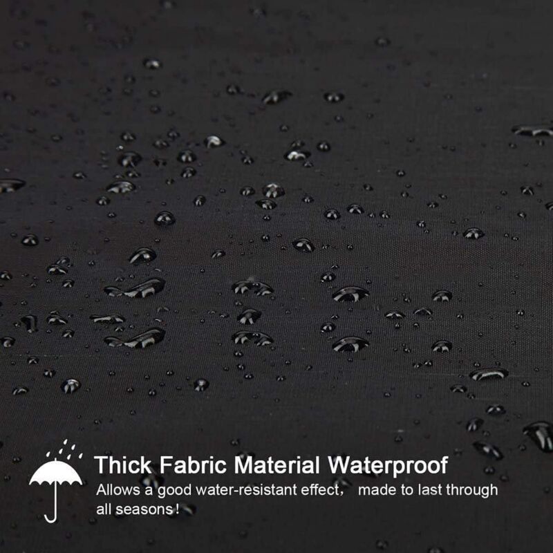 Black Oxford Rectangular Garden Furniture Table Cover with UV Protection, 210 x 140 x 80 cm