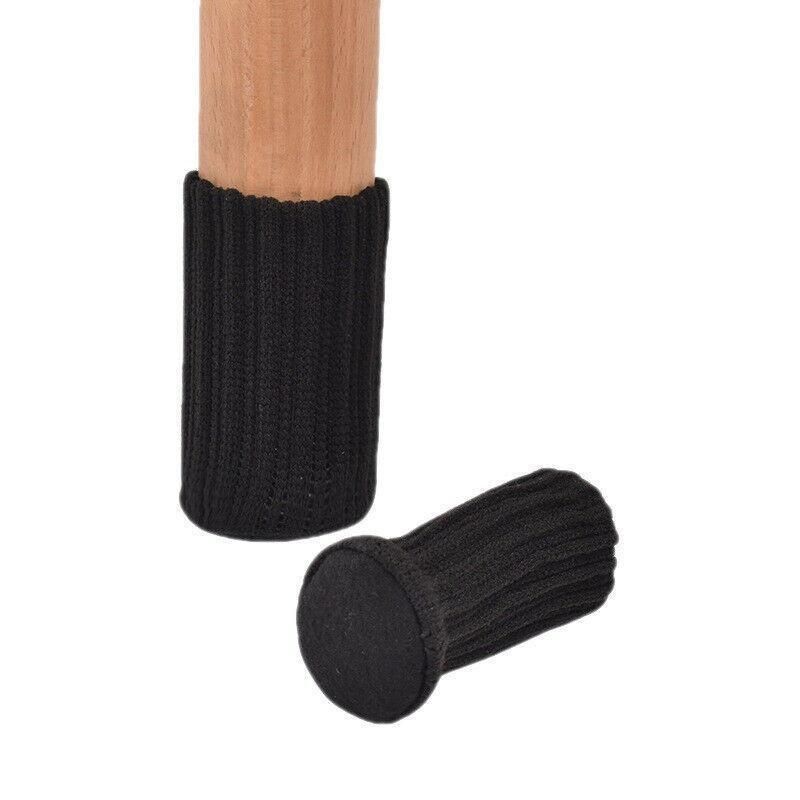 24 Pack Knitted Chair Leg Socks, Floor Protector Covers for Table and Furniture Feet, Brown