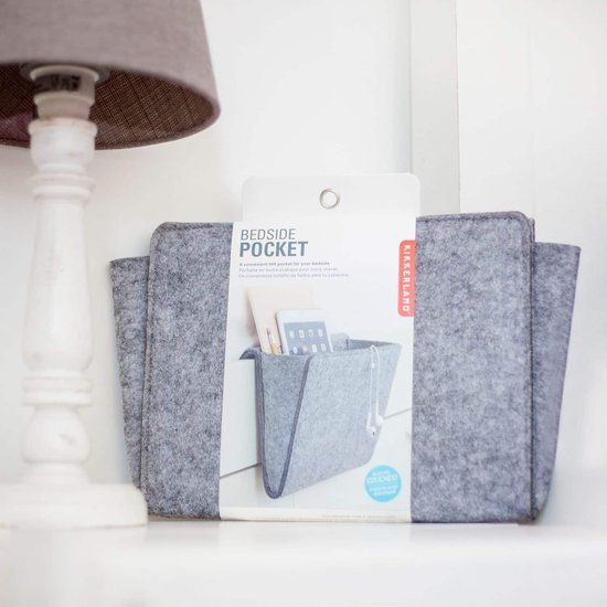 Medium Grey Felt Bedside Caddy, Multi-Pocket Bed and Sofa Storage Organizer