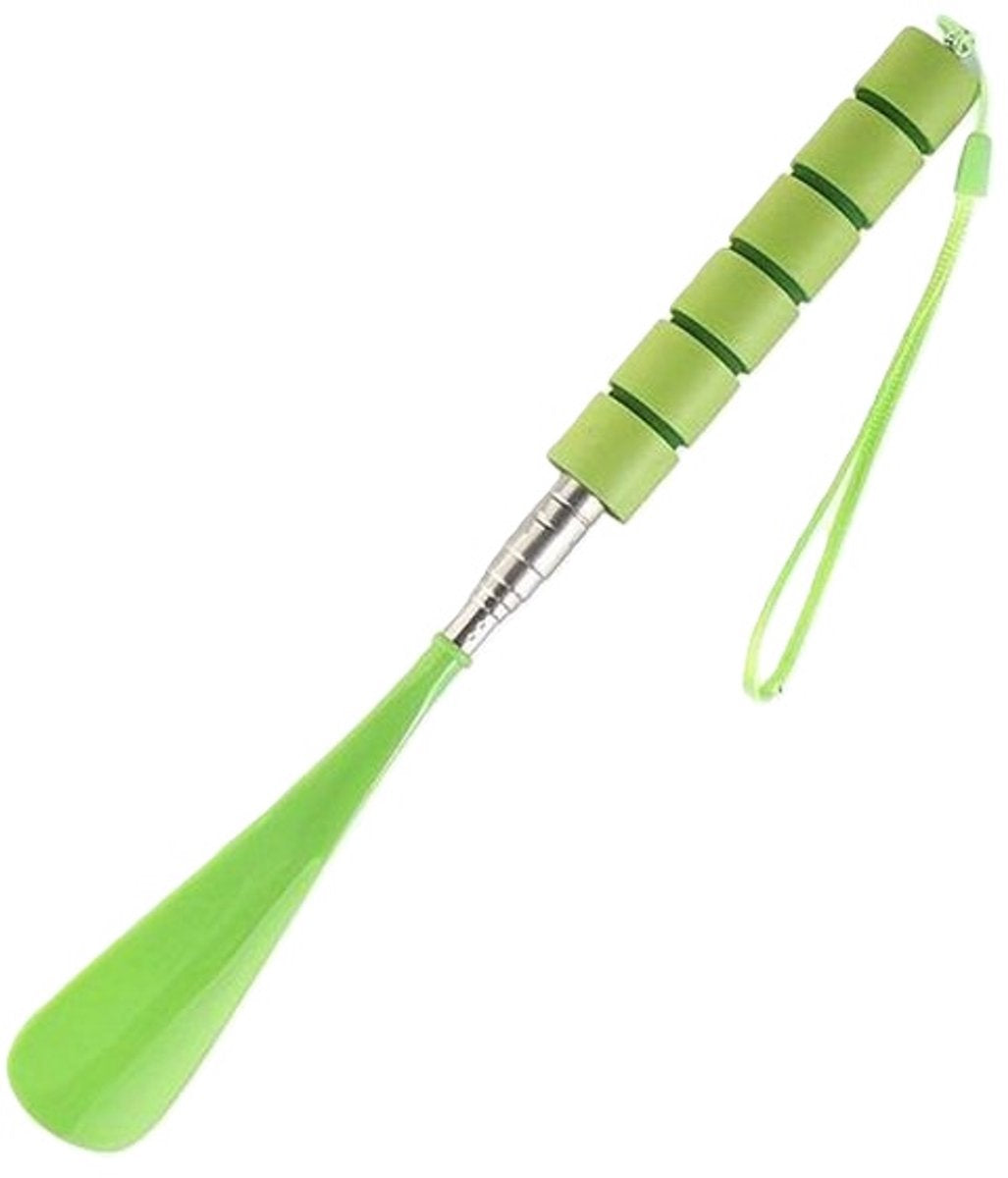 Extendable Shoehorn | Shoe Puller | Stainless Steel | Length 30 to Max 71 CM | Green