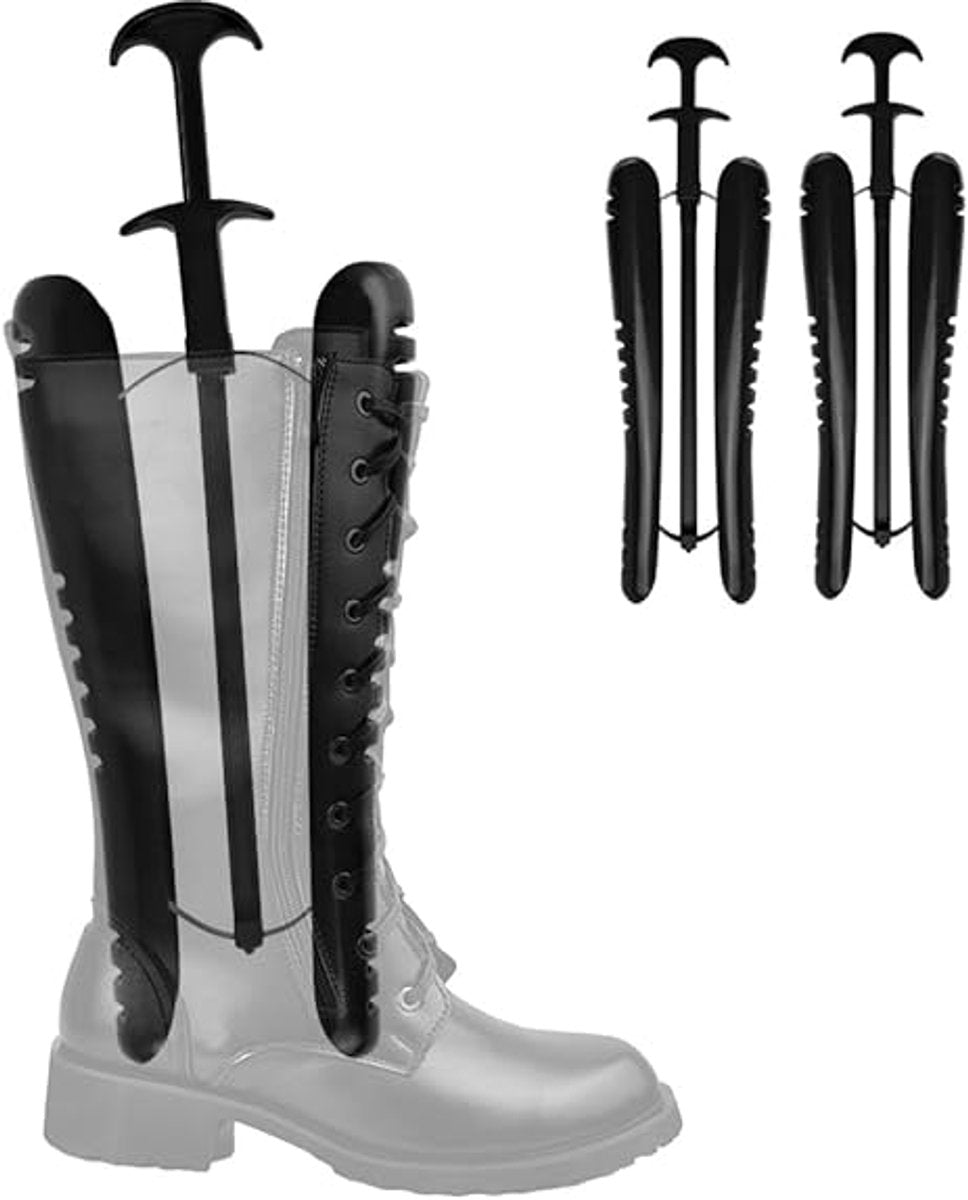 Boot Trees - 2 Pieces - boot trees - Adjustable Shoe Stretcher - Boot Holder Riding Boots - boot stretcher - Stretcher - Women's Boot - Shoe Shaper - knee-high boot trees - shaping insoles - Black