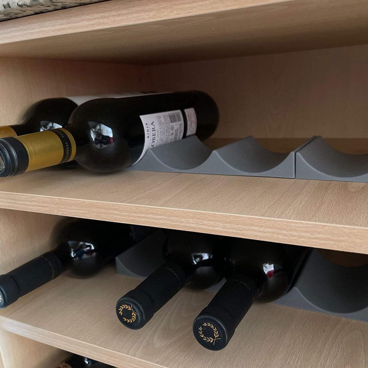 Bottle rack - Beverage bottle rack - Refrigerator bottle holder - Plastic bottle holder - Wine bottle holder - Wine rack - Storage organizer - Refrigerator organizer - Wine bottle display mat - Can holder - for wine bottles, refrigerator and pantry - 29.5