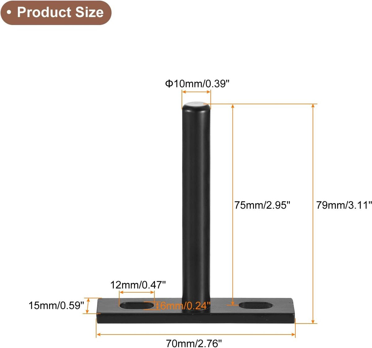 4 pieces - concealed floating shelf brackets - 3 inch - silver - shelves - floating shelf support brackets - steel - wall mounting - screws and plugs included - T-brackets for shelves - for floating wooden shelves - black - 76 mm