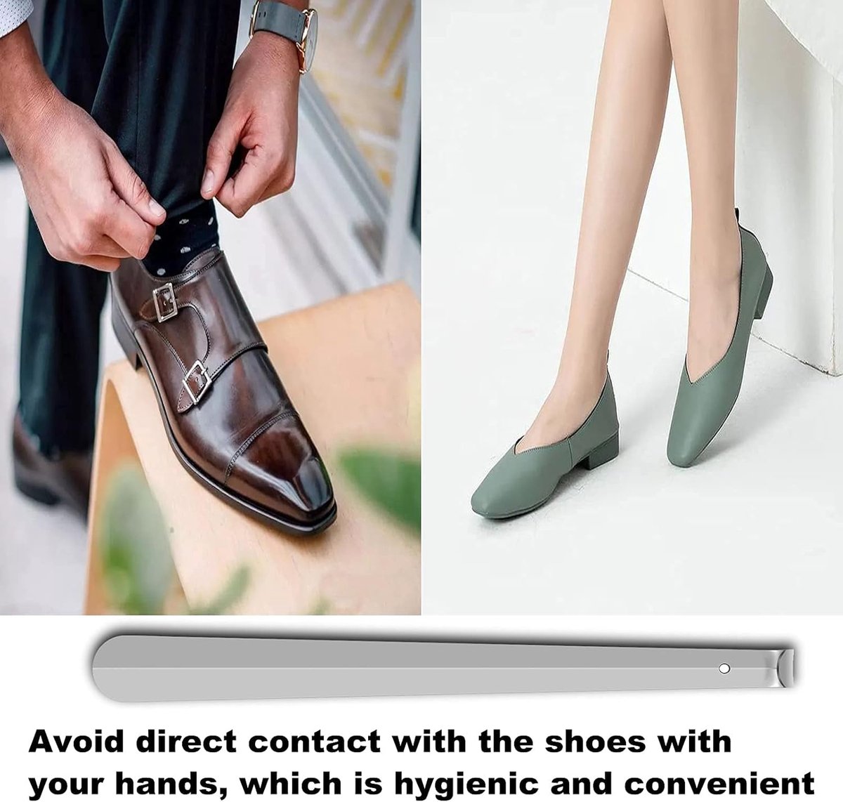 Shoehorn - Shoe puller - 30 cm - shoehorns - shoe spoon - stainless steel shoehorn - durable and strong - long shoehorn - width 1.2 mm - silver