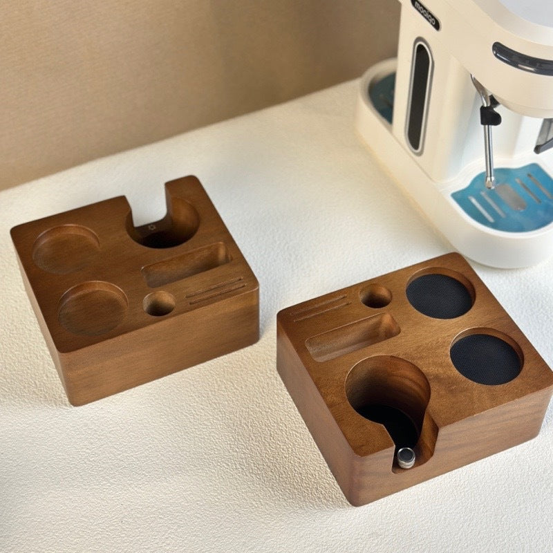 Coffee Tamper - Handle Support - Adjustable Multifunctional Solid Wood Tamper Base - 51/54 mm