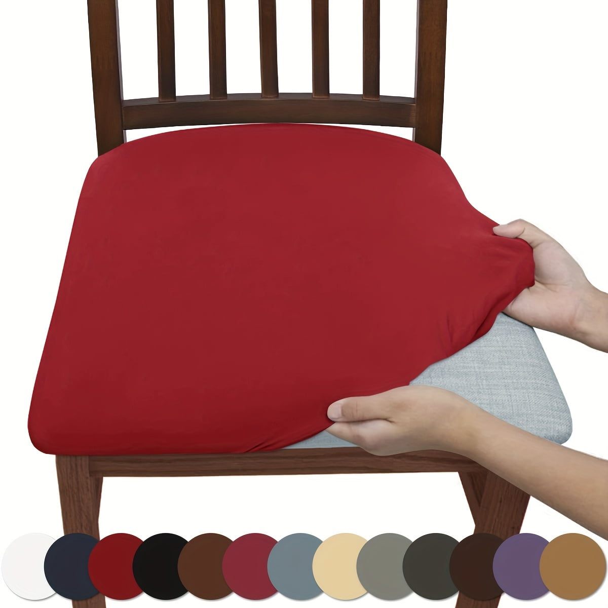 4pcs/6pcs Solid Color Brushed High Elastic Chair Cover, Simple Soft And Comfortable Chair Seat Cover, Dust-proof And Dirt-resistant Chair Slipcover, Suitable For Dining Chair Office Home Decor 4pcs Camel