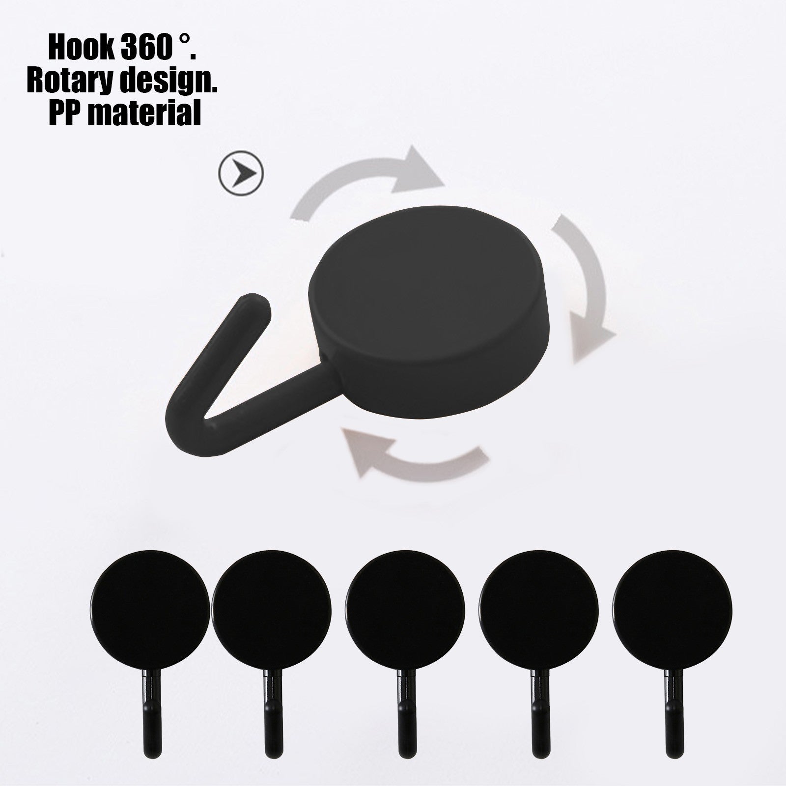 Clearance! PALIFEUR 12 Pcs Wall Hooks for Hanging, Circle Heavy Duty Hook, Self Adhesive Waterproof Transparent Towel Hooks, Adhesive Hooks for Bathroom Kitchen Home Wall Black