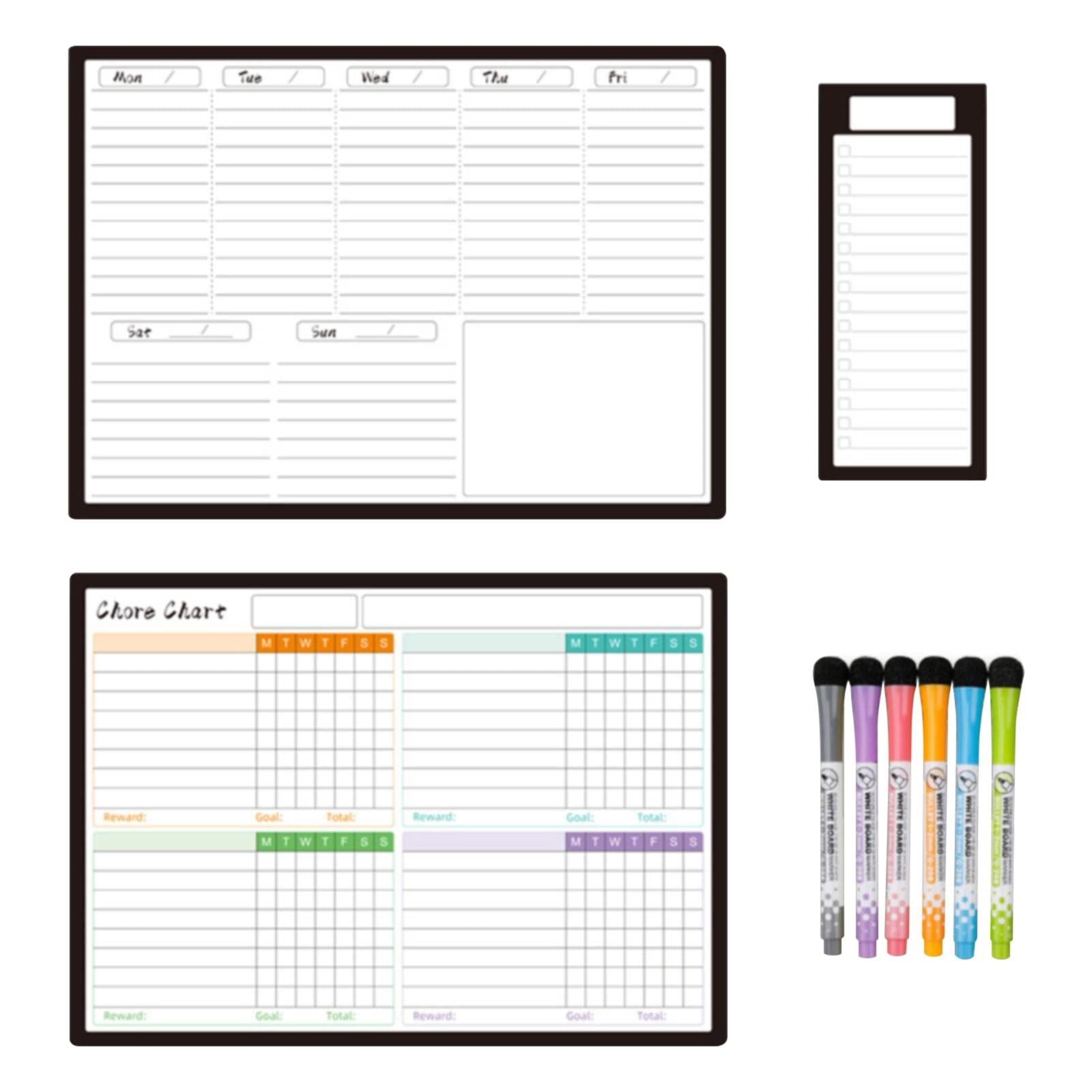 Back to College Yxwen Refrigerator Daily Calendar Whiteboard for Fridge Meal Planner Board White Board for School Home 6ml Pink One Size D