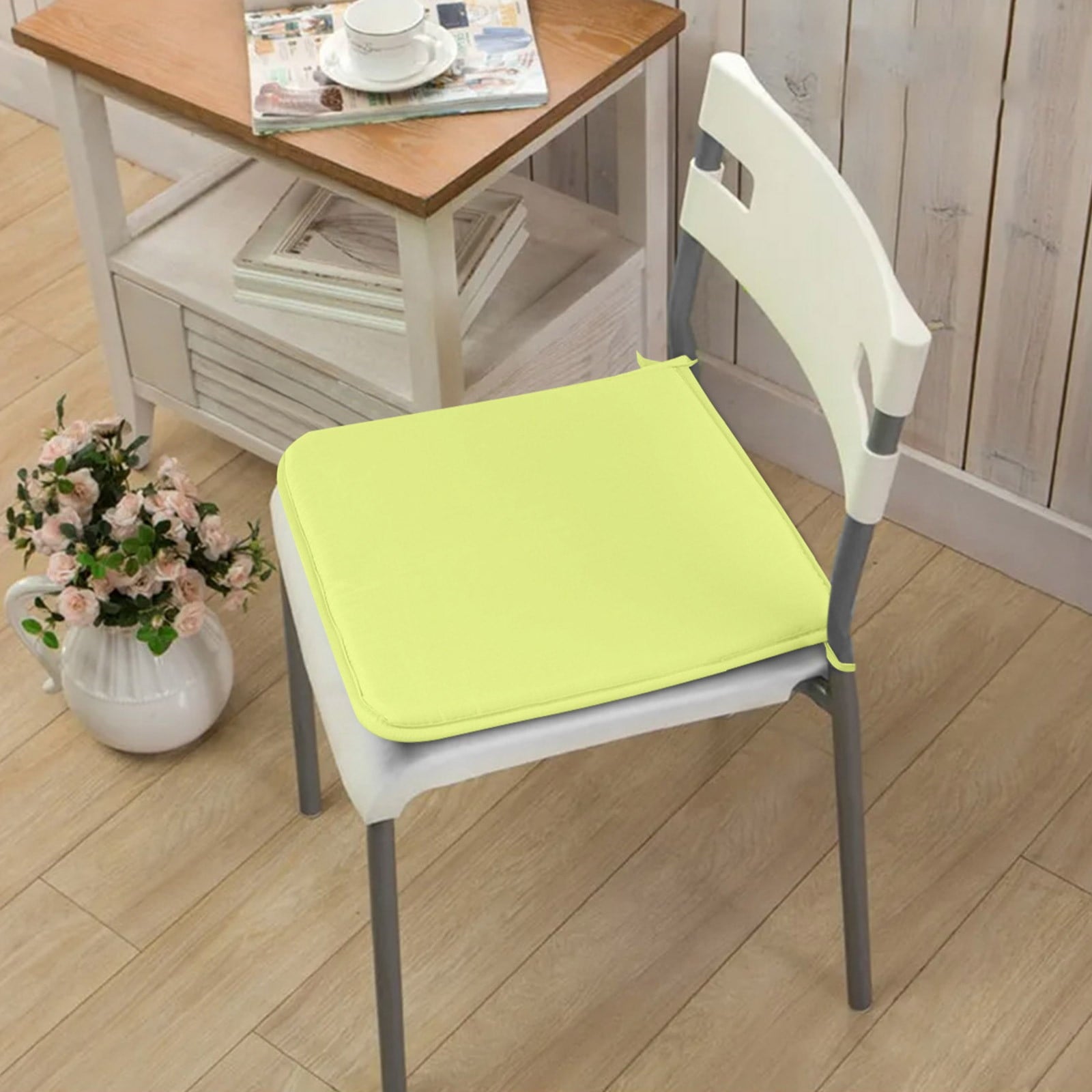 Clearance! JWDX Cushion, Dining Chair Cushion, Clearance Square Strap Garden Chair Pads Seat Cushion for Outdoor Bistros Stool Patio Dining Room Yellow