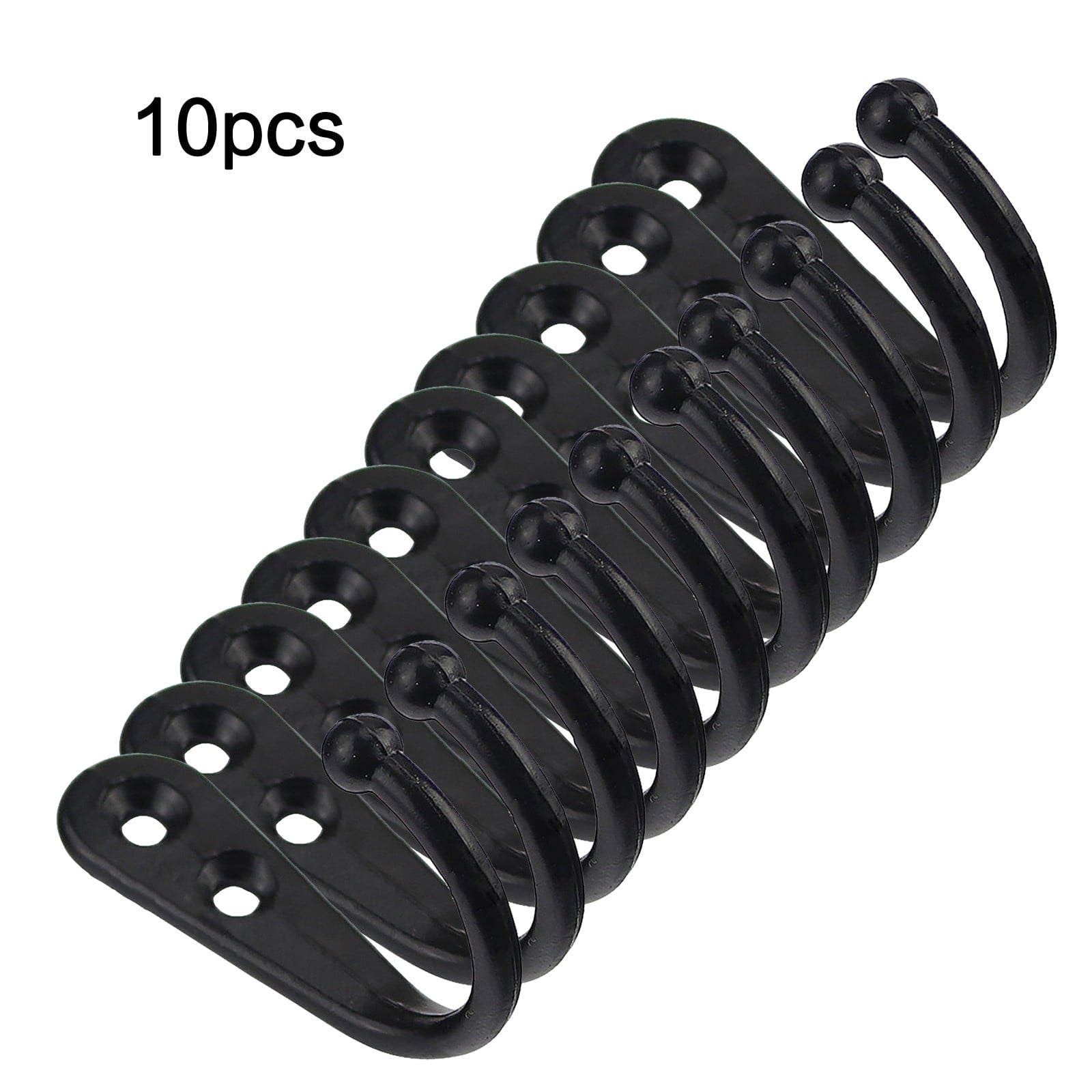 JWDX Black Wall Hooks, Hooks Clearance, 6Pcs Black Wall Hooks With Screwsand Anchor for Key, Towel, Hat (U Shape) A