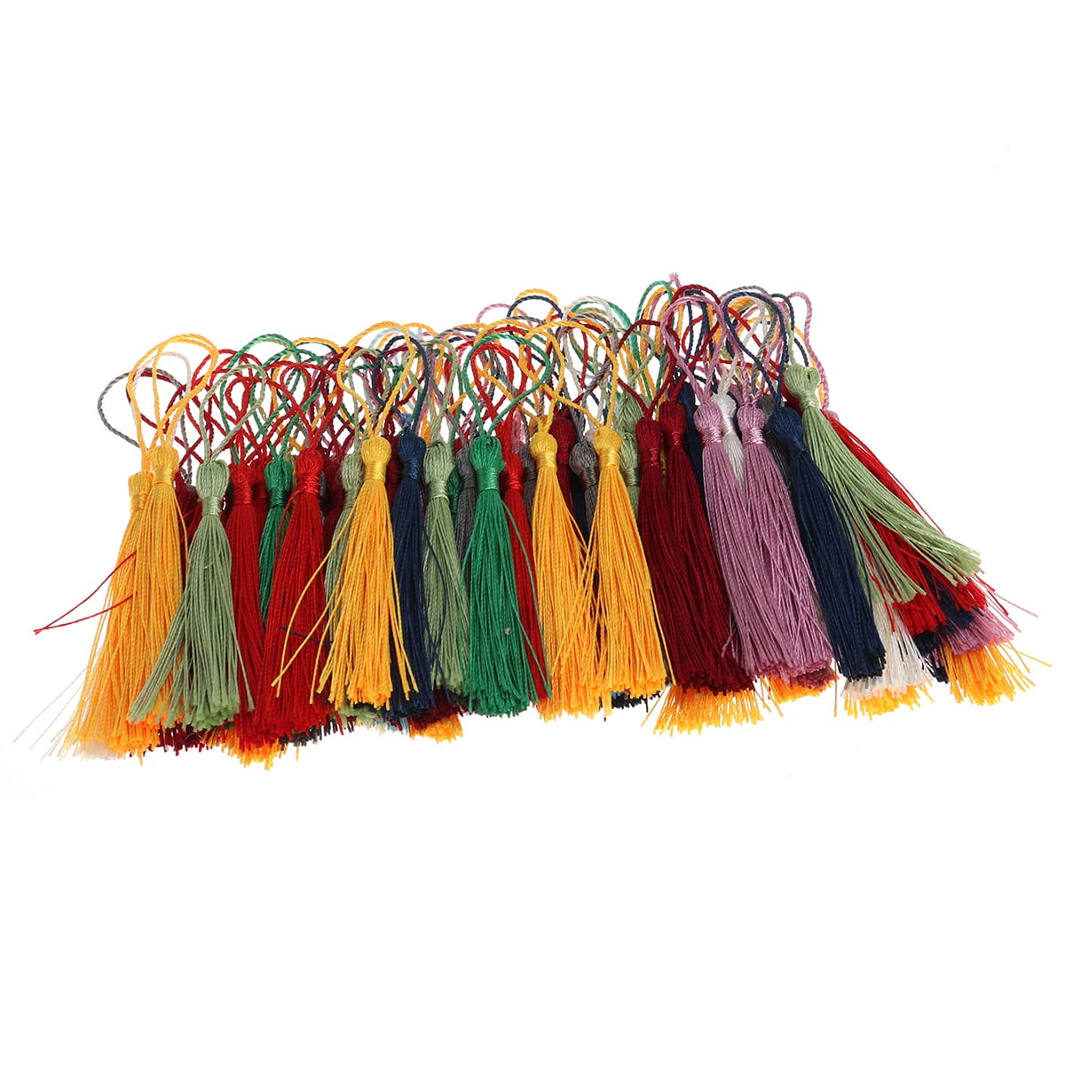 Worgeous Silky Polyester Tassels for DIY Crafts Jewelry and Decoration 13cm 5 1 Inch 100 Pieces Assorted Colors 13.00X0.70X0.70CM Assorted Color