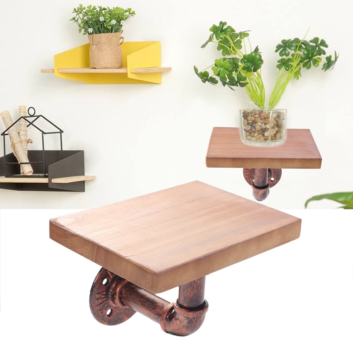 SWETRACE Hanging Shelf Wooden Material For Study 1Pcs 7.9X5.9X0.8In 20.00X15.00X2.00CM Brown